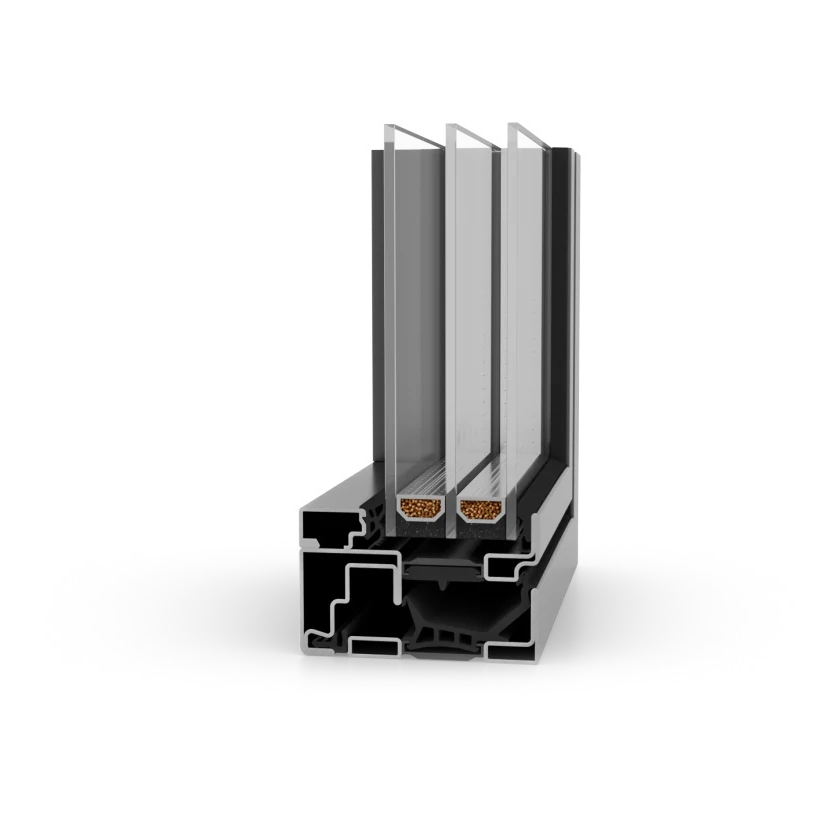 Profilé acier Unico XS — coupe en 3D