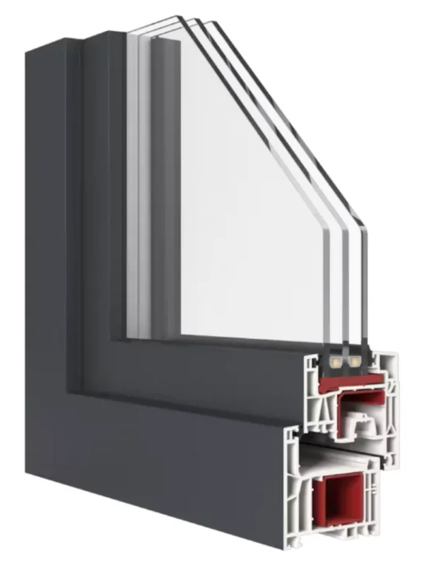Coupe du profilé PVC MEP 70 — ligne Économique